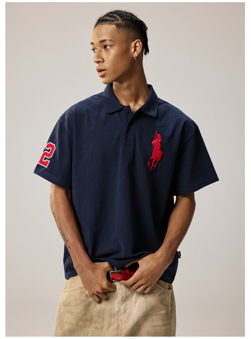 Remedy Cocktail Glass Girl Embroidery Polo Shirt