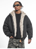 F3F Select Faux Fur Lining Bomber Jacket