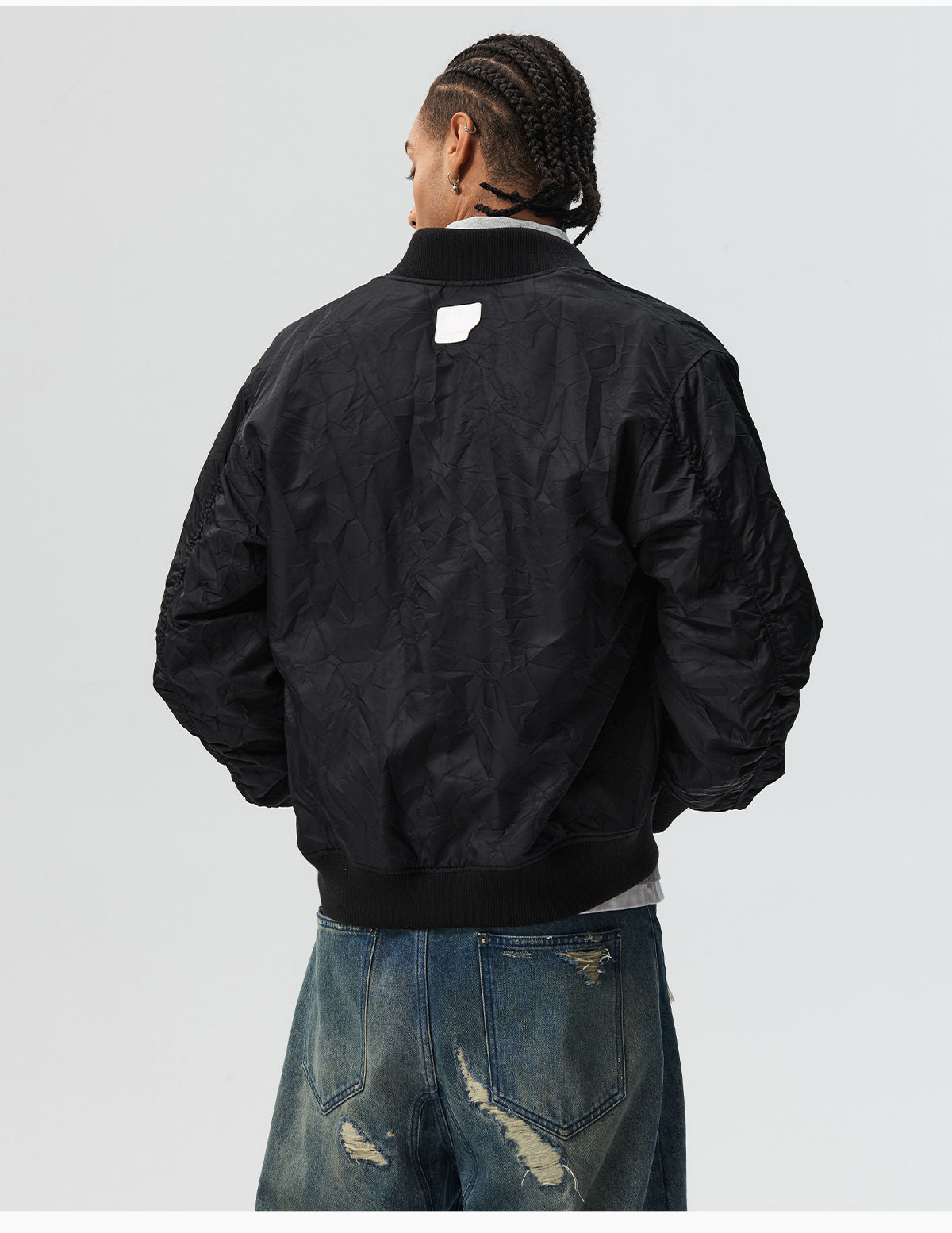 MEDM Crinkled Nylon MA-1 Bomber Jacket
