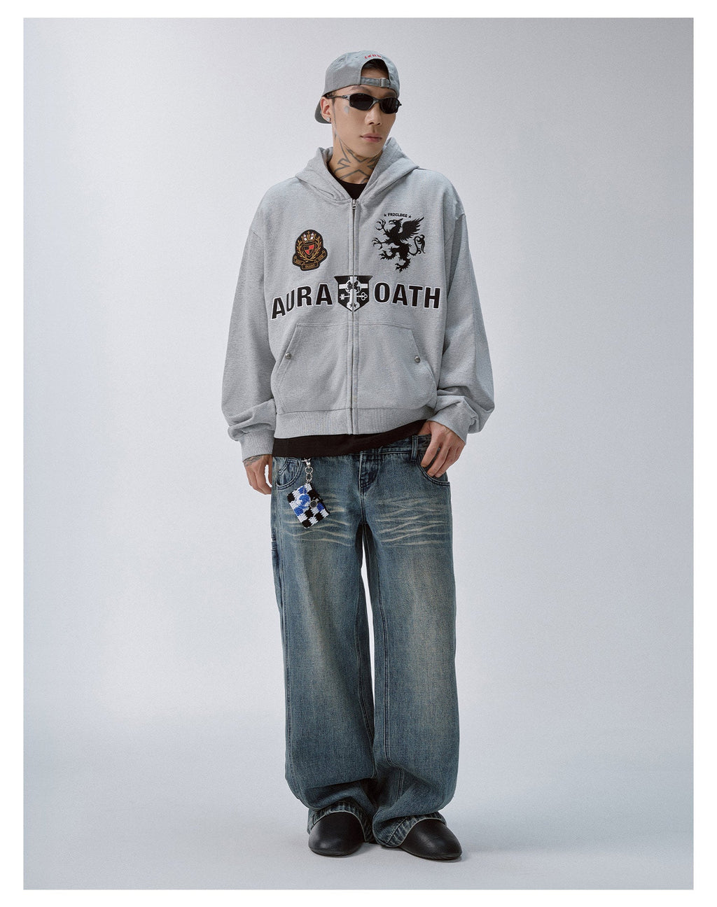 F2CE Embroidery Patch Zip Up Hoodie