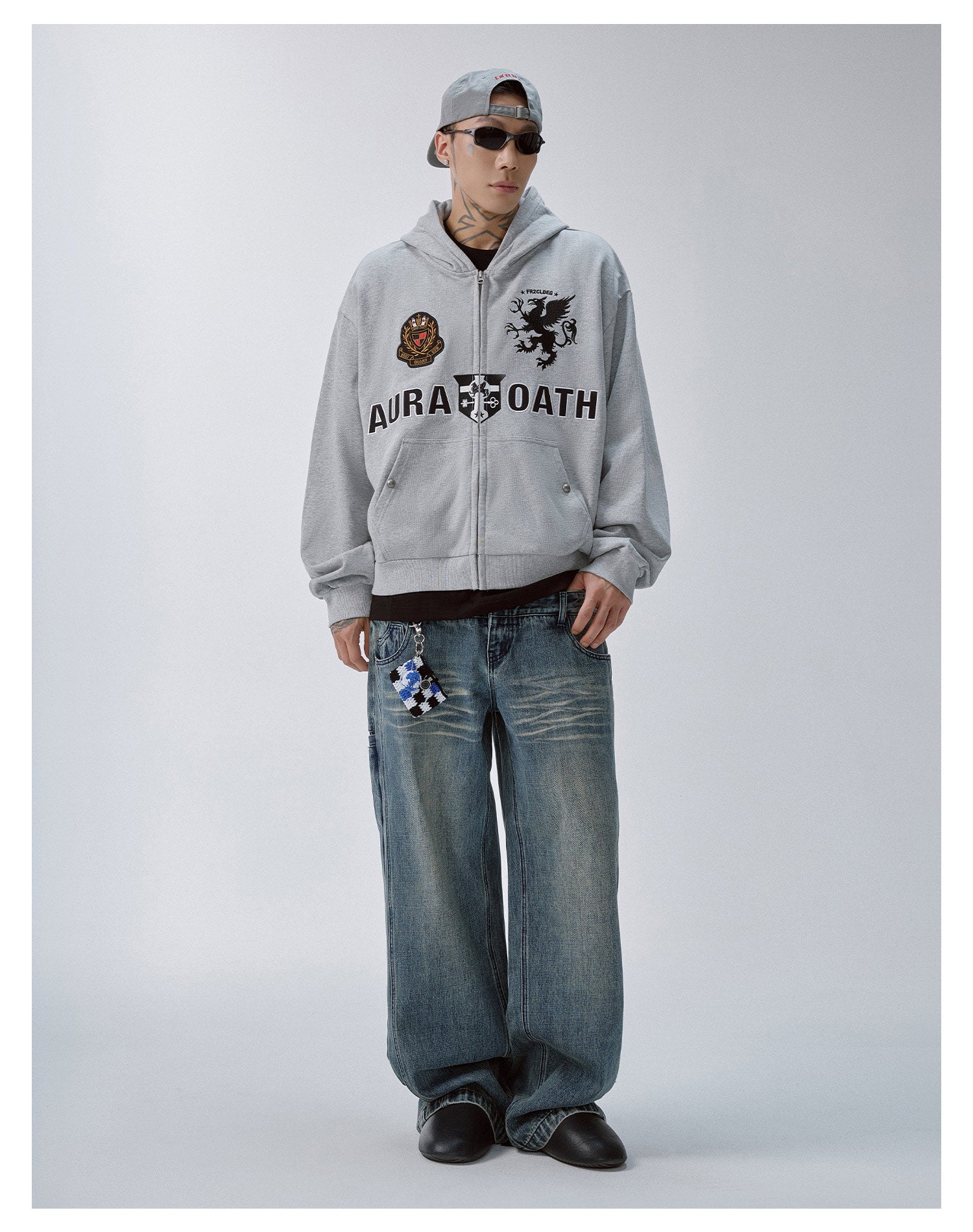 F2CE Embroidery Patch Zip Up Hoodie
