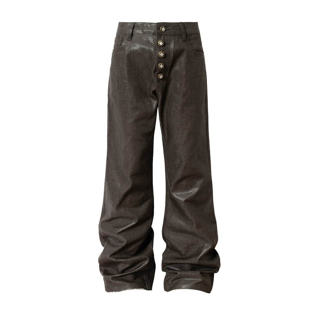 YADcrew Five Button Waxed Denim Jeans