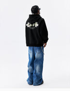 MEDM Floral Logo Embroidered Zip Up Hoodie