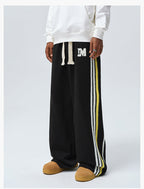 MEDM Side Stripe Four-Bar Drawstring Baggy Sweatpants