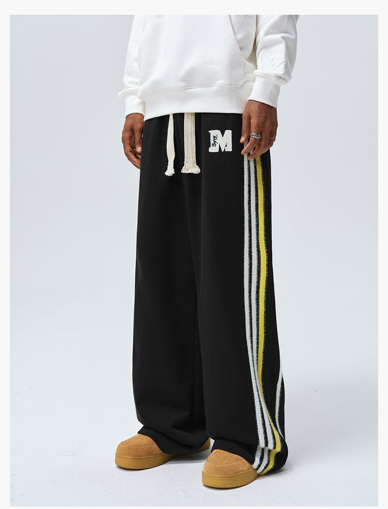 MEDM Side Stripe Four-Bar Drawstring Baggy Sweatpants