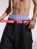 Remedy Neon Metal Studded Leather Belt