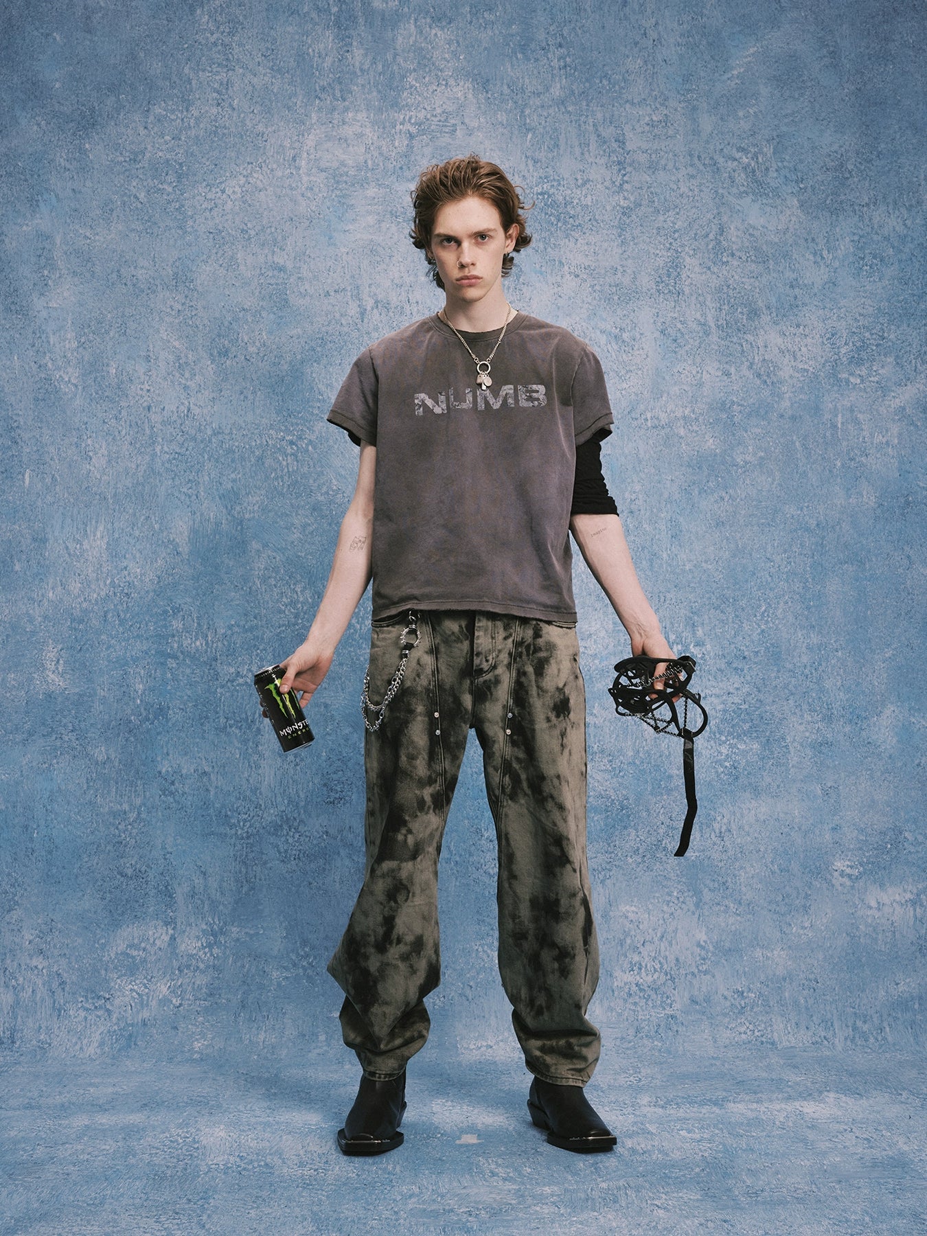 SOD Co. NUMB Print Distressed Washed Tee
