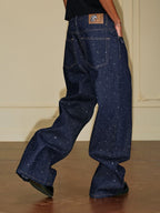 YADcrew All Over Starry Rhinestone Loose Fit Jeans