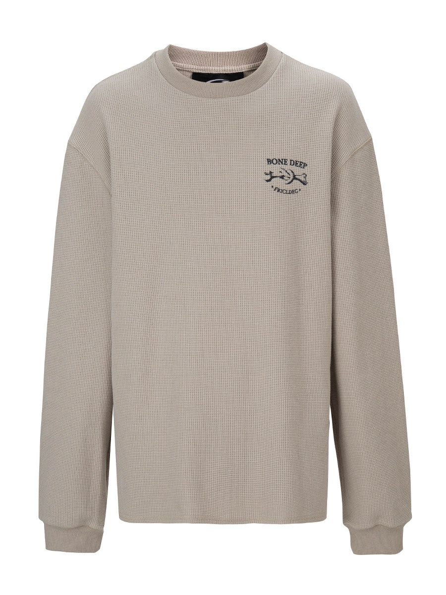 F2CE Bone Print Waffle Long Sleeve Tee