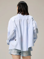 Remedy Letter Print Striped Long Sleeve Shirt