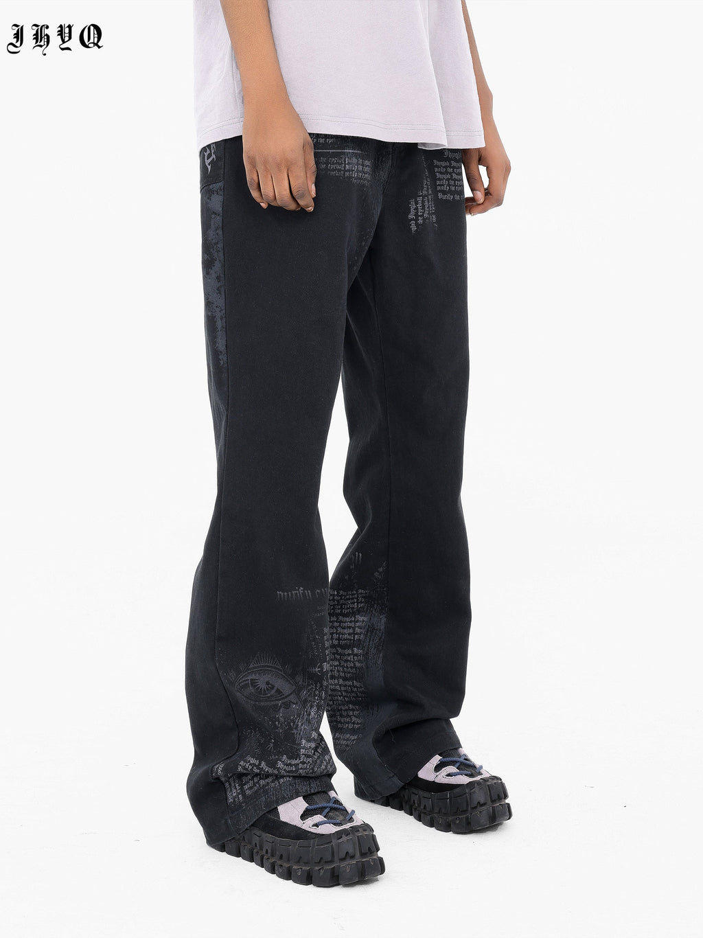 JHYQ Letters Printed Work Pants