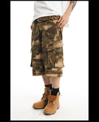 NOVACAM Camouflage Multi-Pocket Baggy Cargo Shorts