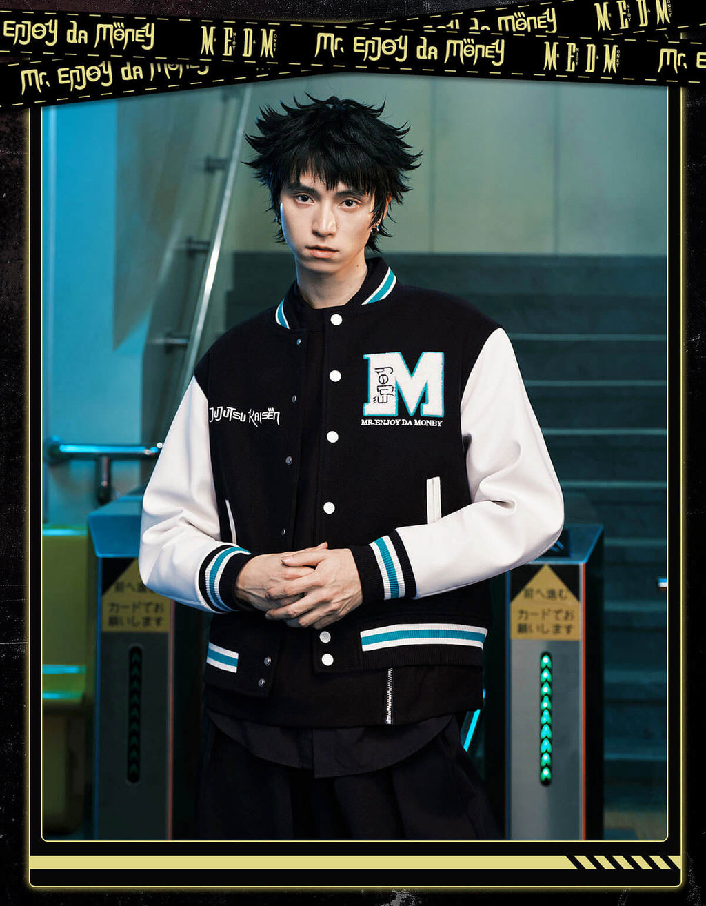 MEDM × Jujutsu Kaisen Character Patch Varsity Jacket