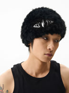 KARMANISTIC Metal Logo Fur Beanie