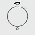 AWE Smiley Face Bamboo Beaded Necklace