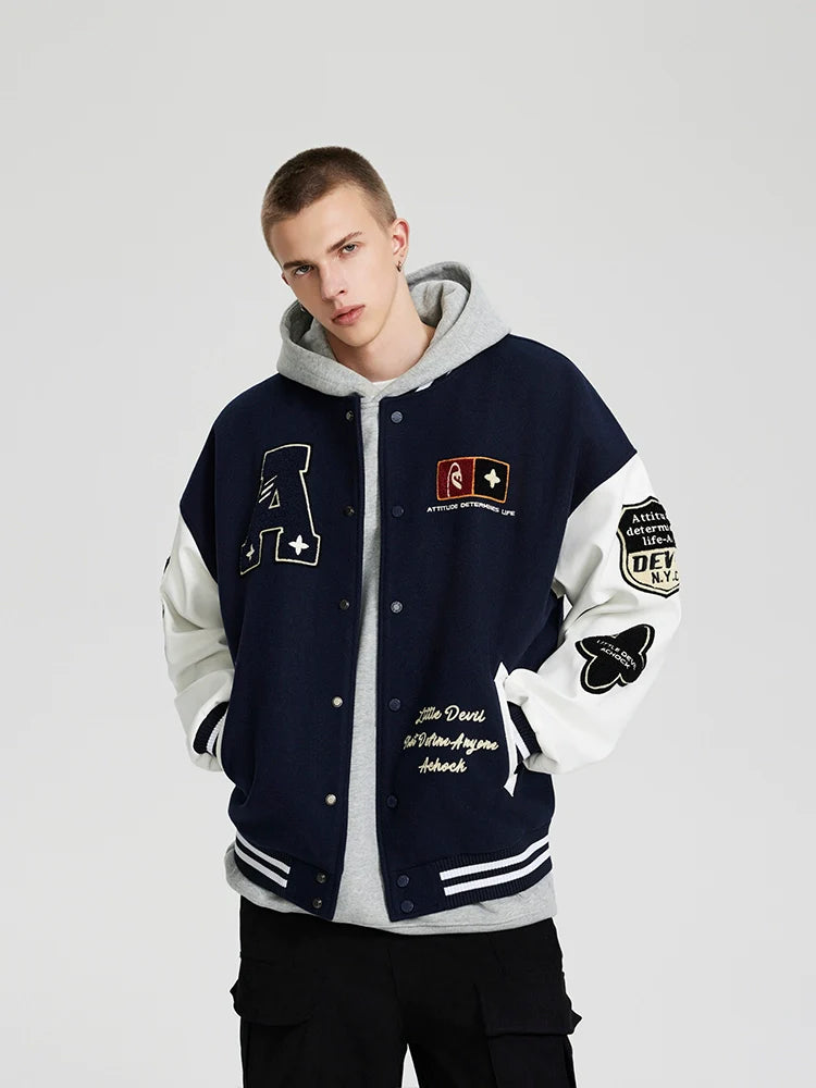 Achock Flocked Baseball Jacket