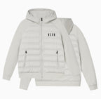 MEDM Patchwork Raglan Sleeve Lightweight Hooded Down Jacket
