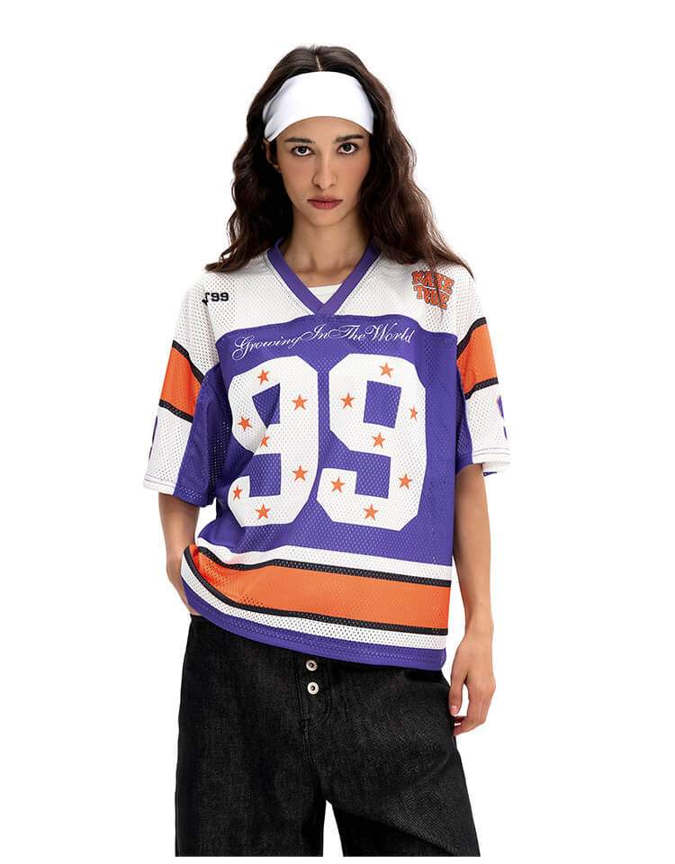 F3F Select Star 99 Numbering Color Block Mesh Short Sleeve Jersey