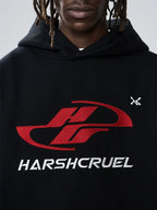 Harsh and Cruel Dynamic Embroidered Logo Loose Hoodie