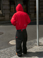 STEEPC Plaid Lined Red Hooded Jacket