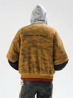 BLIND NO PLAN Reconstructed Patchwork Camouflage Padded MA-1 Jacket