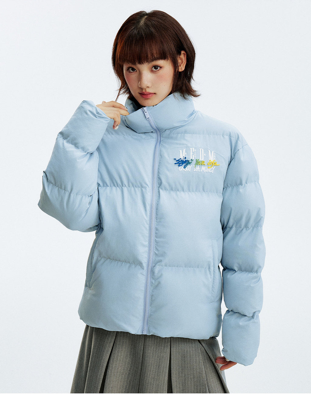 MEDM Gradient Embroidered Puffer Jacket