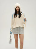 VOTE Multicolor Striped Polo Collar Knit Sweater
