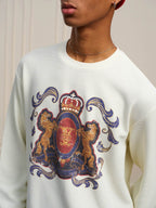 YADcrew Horse Vintage Print Waffle Long Sleeve Tee