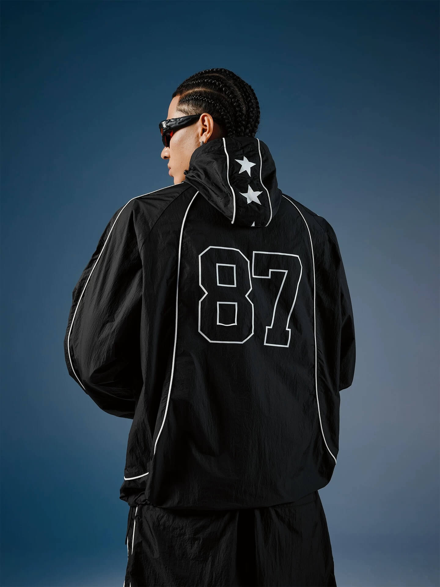 1807 Logo Star Print UV Protection Sports Track Jacket