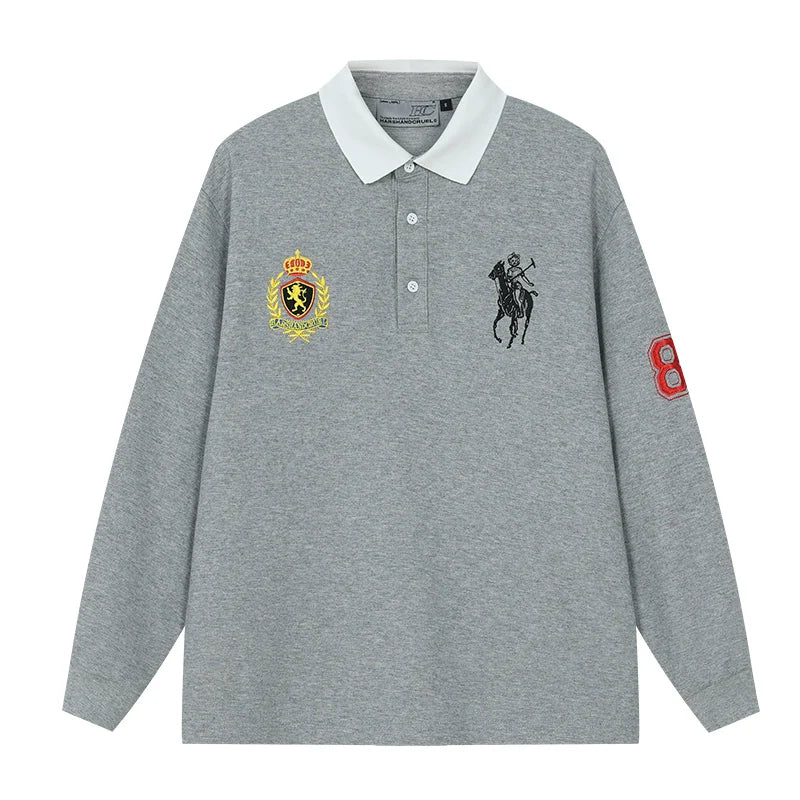 Harsh and Cruel Vintage Embroidered Long Sleeve Polo