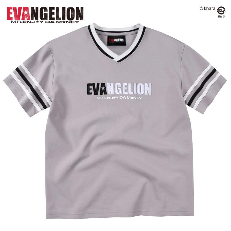 MEDM x EVA NEVER END Character Sketch Print Name Embroidered V Neck Tee