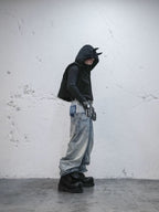 UNDERWATER Demon Horn Removable Hood Down Vest