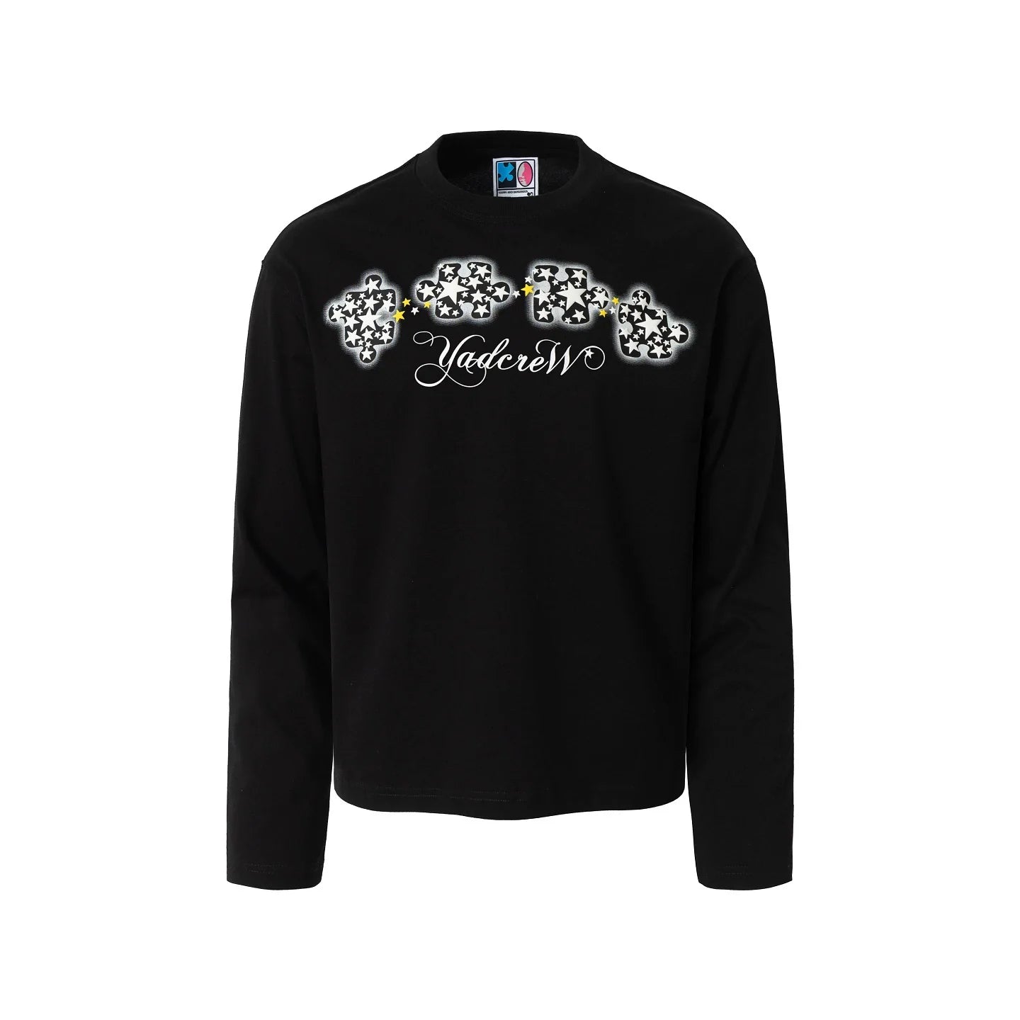 YADcrew Galaxy Star Puzzle Foam Print Long Sleeve Tee