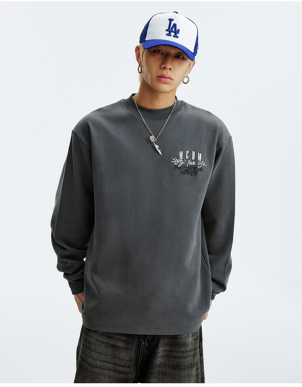MEDM Warm Fleece Basic Long Sleeve Tee
