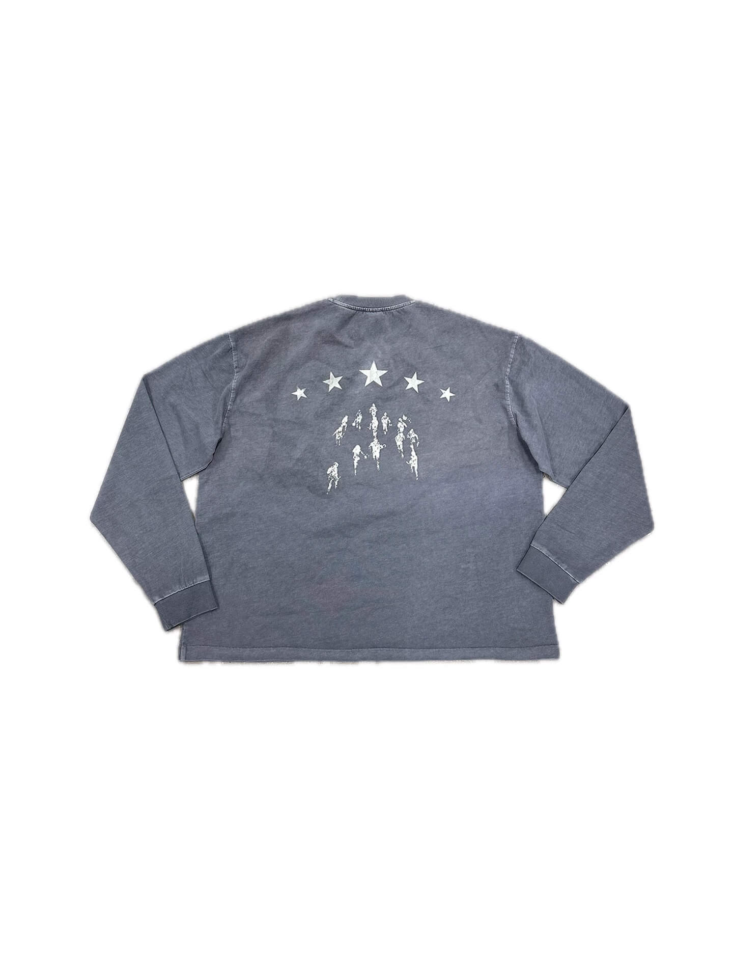 LIBERAFIT Star Graphic Vintage Dyed Distressed Long Sleeve Tee