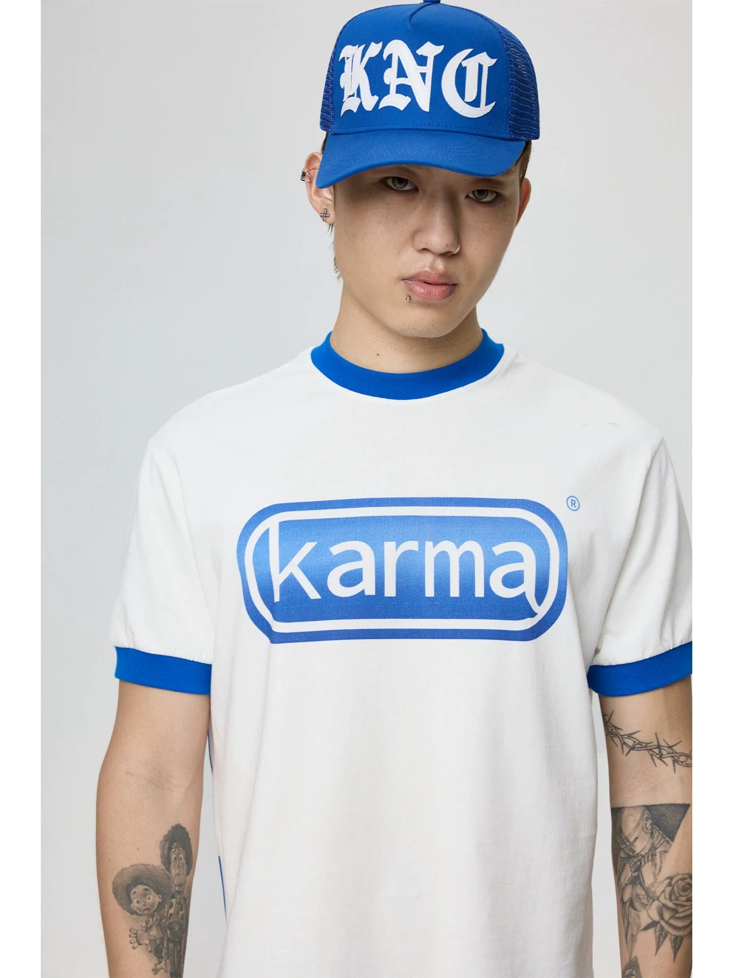 KARMANISTIC Color Block Vintage Design Tee