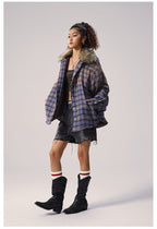 Remedy Gradient Plaid Quilted Lined Shirt Jacket
