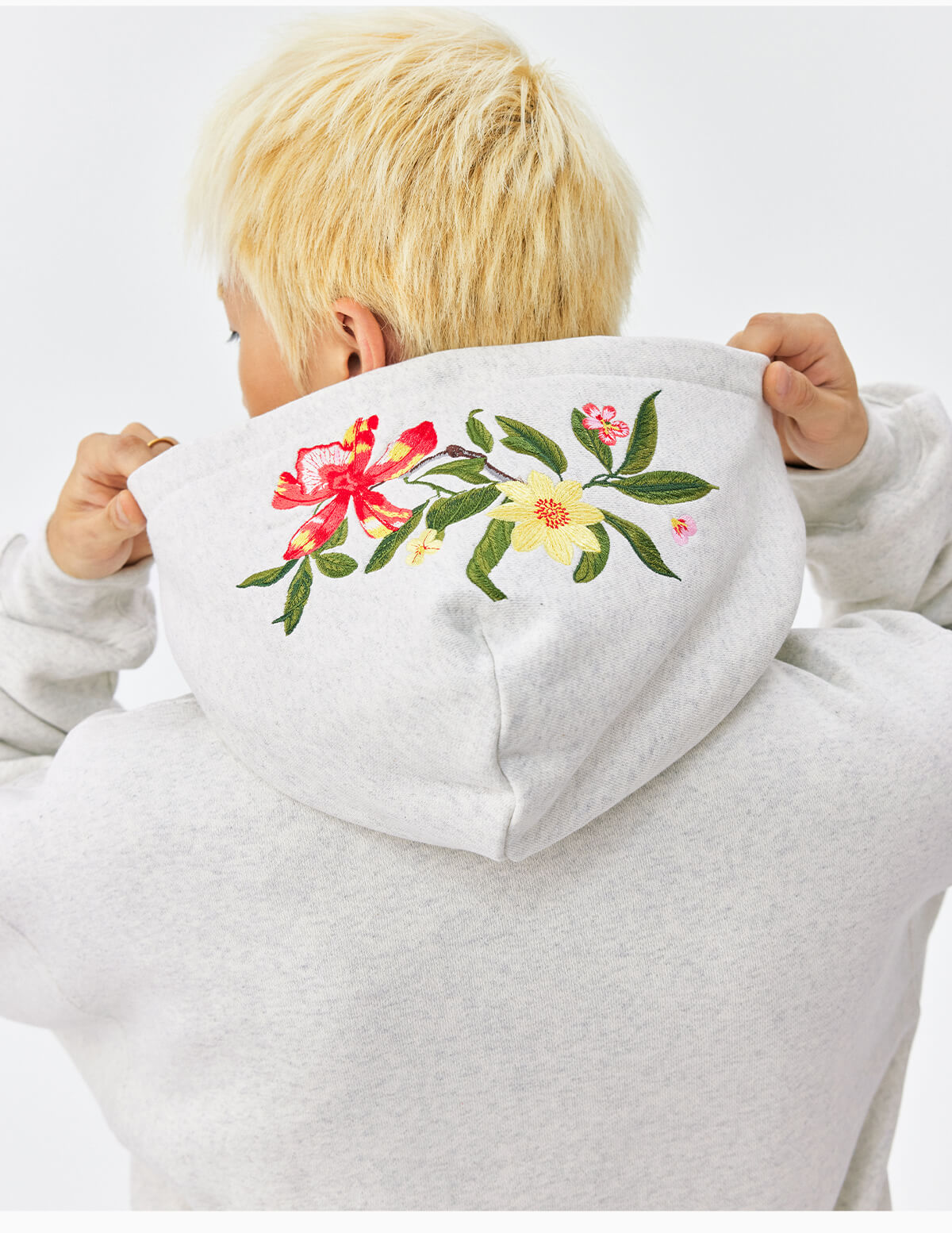 MEDM Colorful Floral Embroidered Hoodie