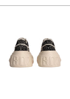 1807 INF-008 Gothic Lace Up Canvas Paisley Chunky Sneakers