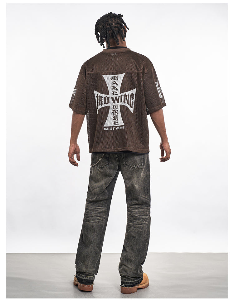 F3F Select Cross Print Mesh Jersey