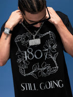 1807 Vintage Floral Chain Logo Print Short Sleeve Tee