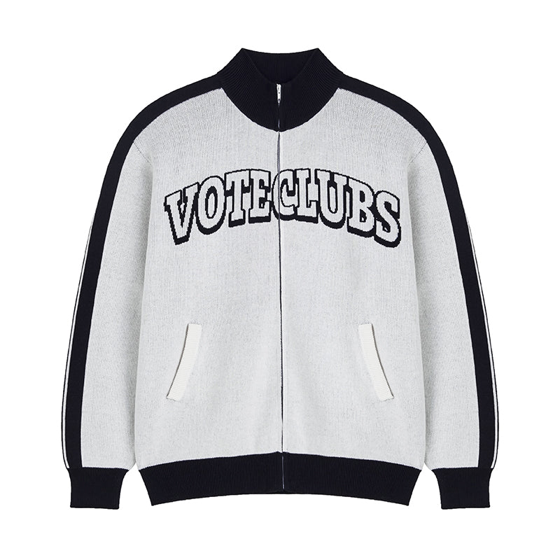 VOTE Clubs Zipper Knit Sweater