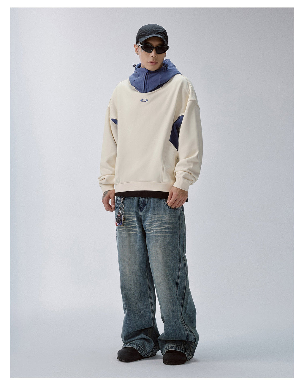 F2CE Color Block Hood with Zip Hoodie