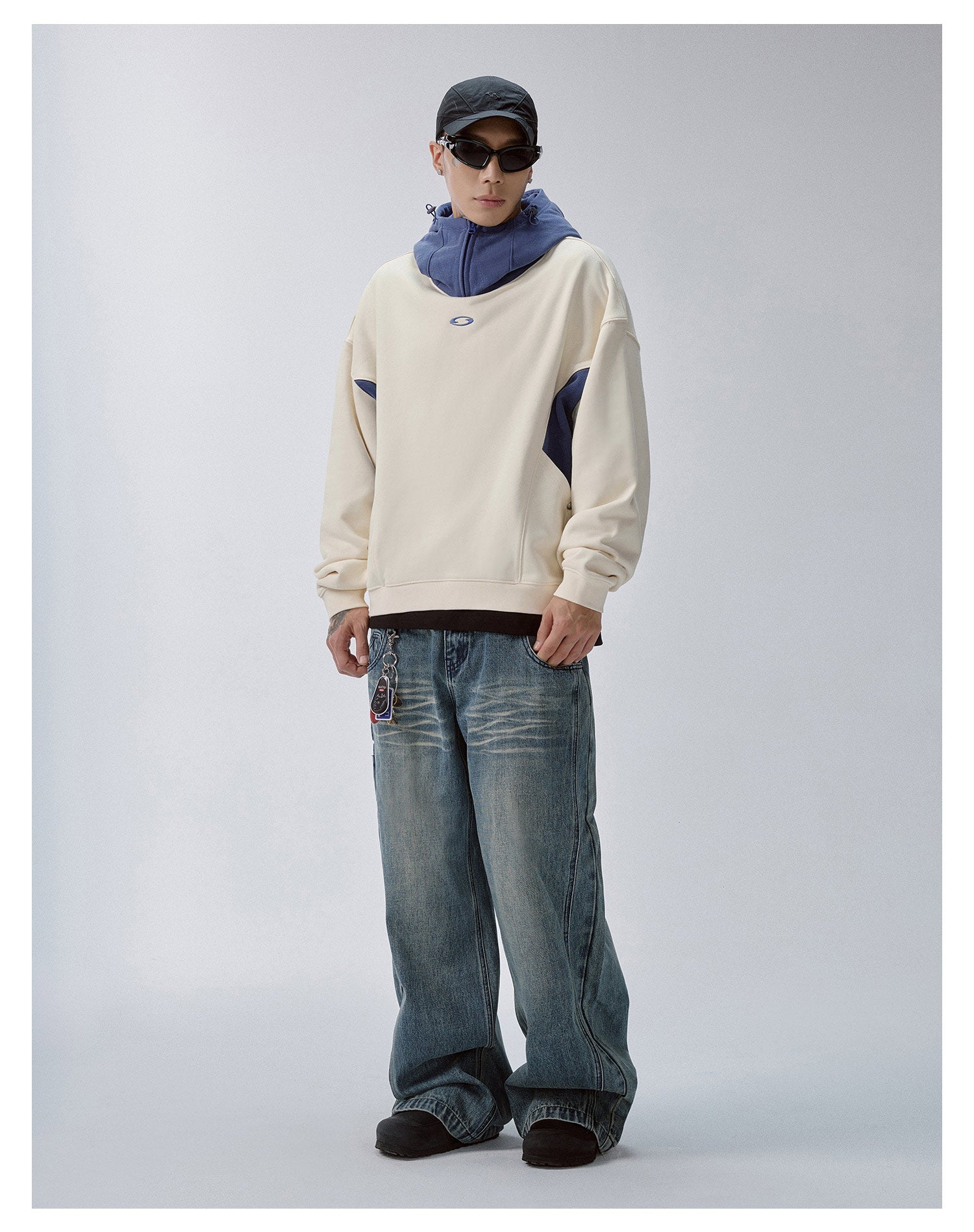 F2CE Color Block Hood with Zip Hoodie