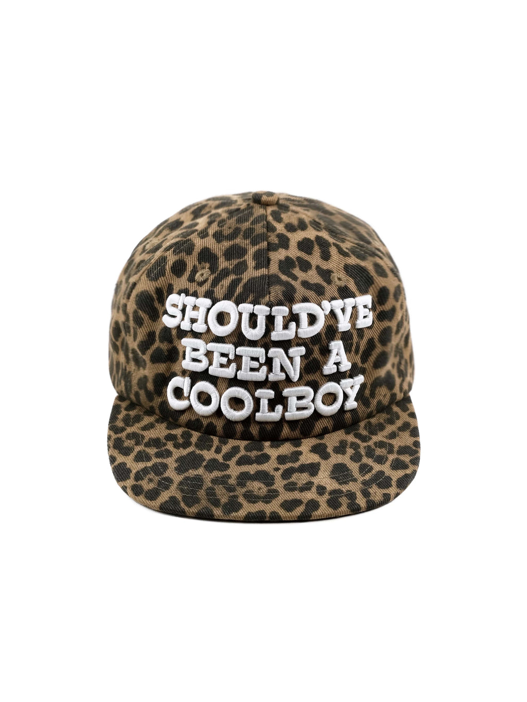 LIBERAFIT Slogan 3D Embroidered Trucker Cap Camo Leopard Denim