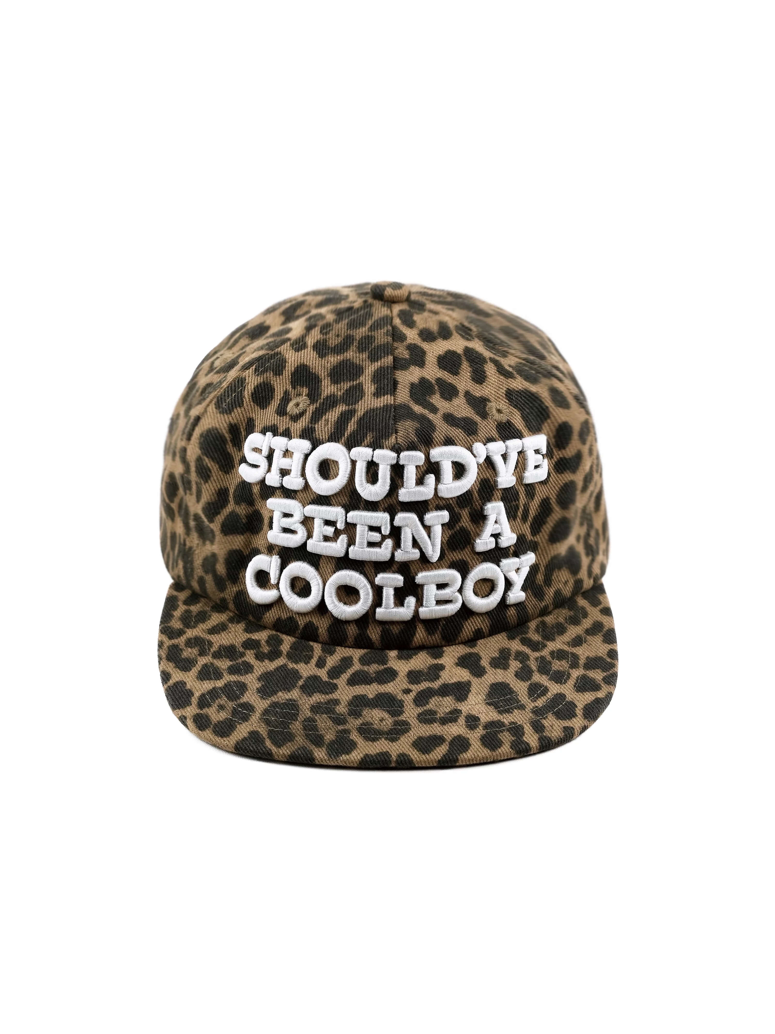 LIBERAFIT Slogan 3D Embroidered Trucker Cap Camo Leopard Denim