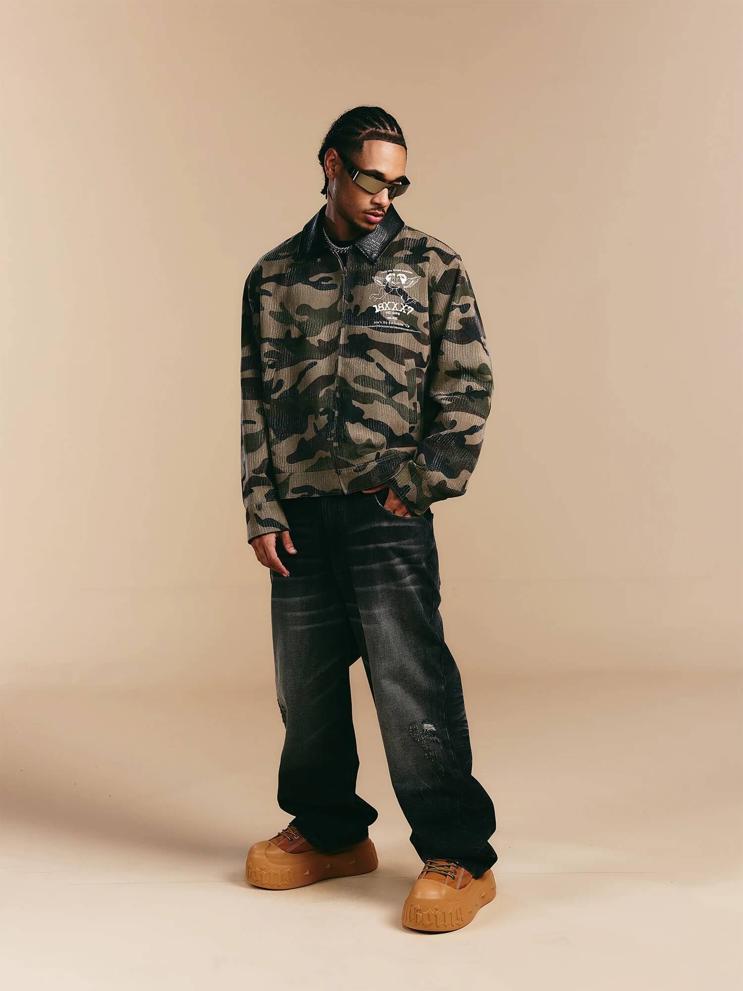 1807 18X7 Camouflage Print Detroit Jacket