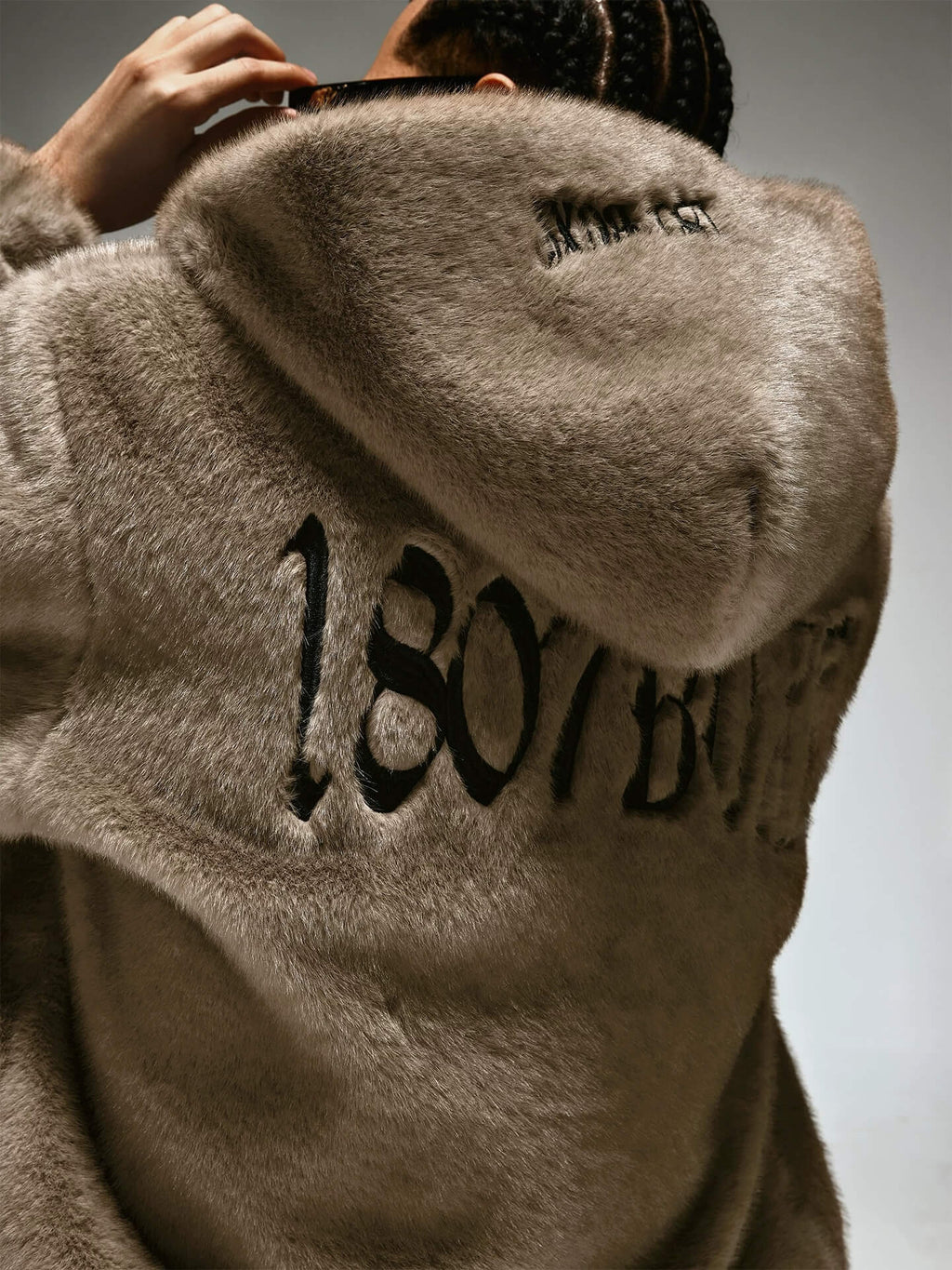 1807 Eco Faux Mink Fur Hooded Jacket