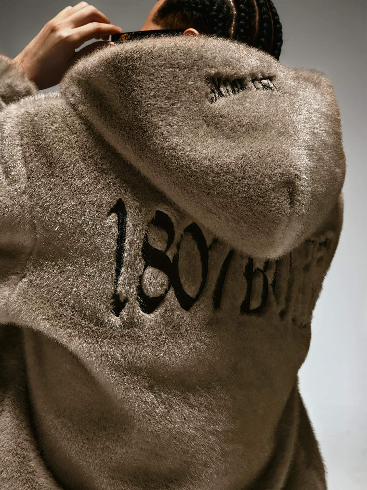1807 Eco Faux Mink Fur Hooded Jacket