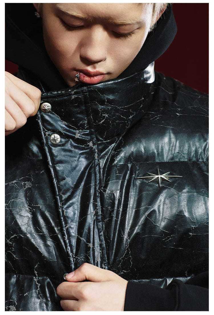 Remedy Cracked Design Puffer Vest